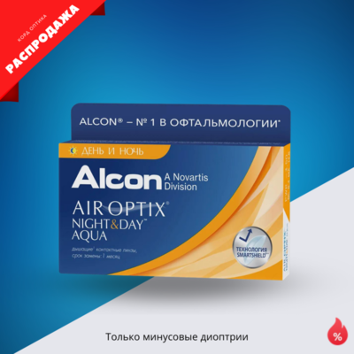 Контактные линзы Air Optix Night & Day Aqua (1 шт.) распродажа